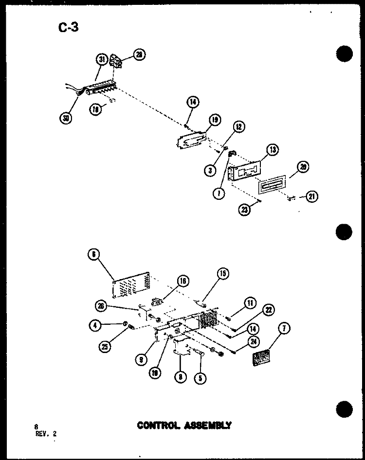CONTROL ASSY Diagram and Parts List for RC10B-PB P7508504M Amana Microwave