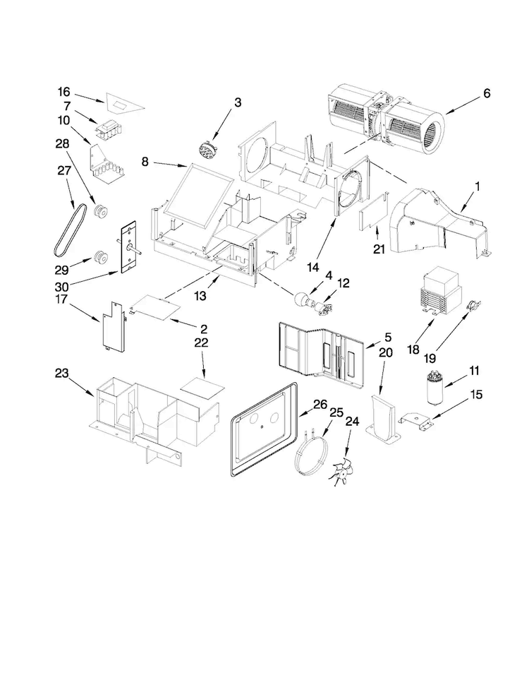 Air Flow Parts Diagram and Parts List for JMV9186WP1  Jenn-Air Microwave