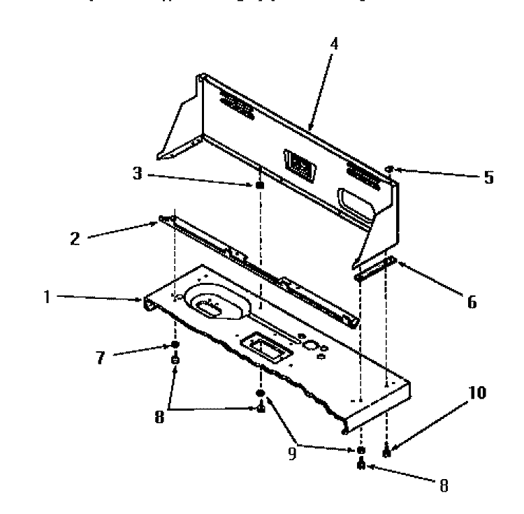 CONTROL HOOD Diagram and Parts List for DA9000  Speed Queen Washer