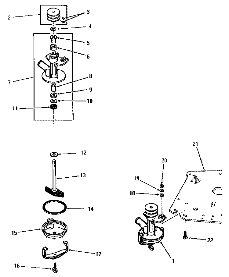 PUMP ASSY Diagram and Parts List for DA1040  Speed Queen Washer