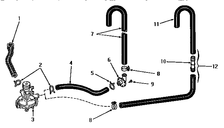 DRAIN (NON SUDS - WATER SAVER MODELS) Diagram and Parts List for DA1040  Speed Queen Washer