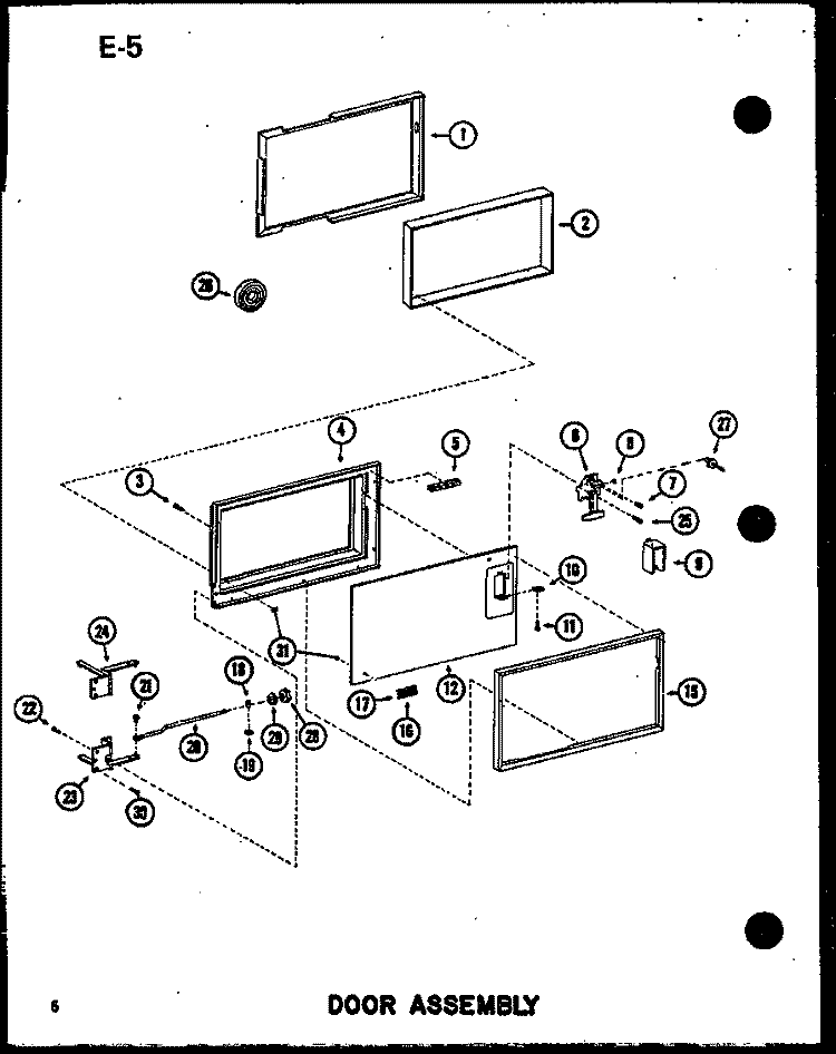 DOOR ASSY Diagram and Parts List for RC-14TD P7575003M Amana Microwave