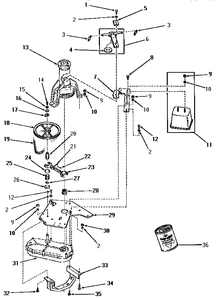 COUNTERBALANCE WEIGHT, BRKT & MTG PLATE Diagram and Parts List for DA1040  Speed Queen Washer