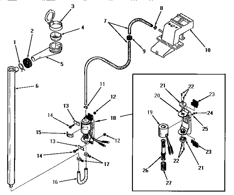 BEACH DISPENSER Diagram and Parts List for DA1040  Speed Queen Washer