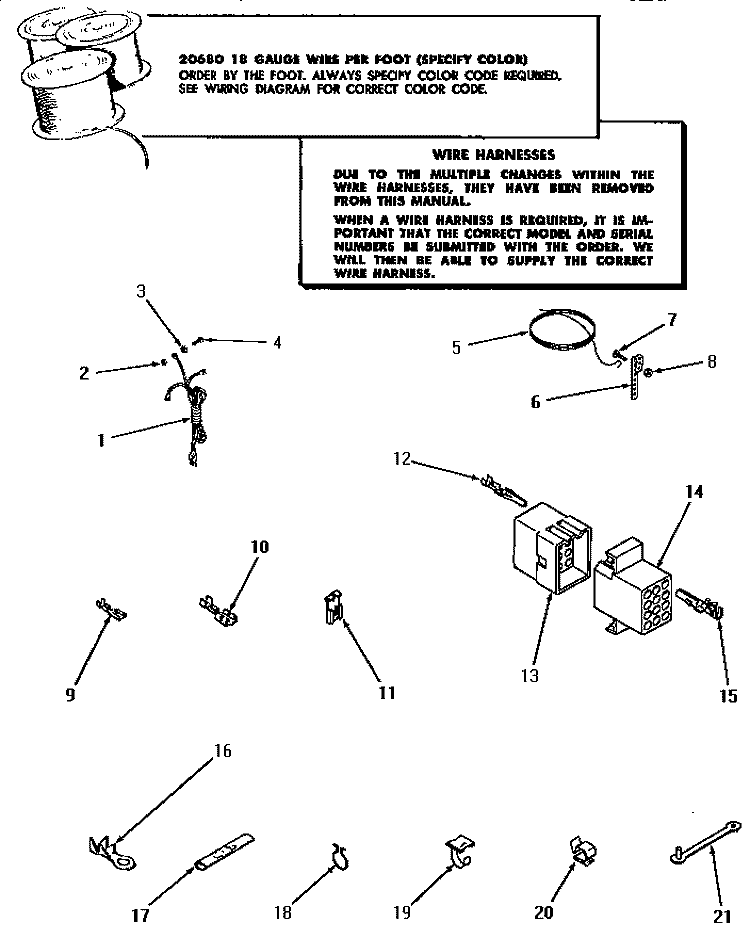 POWER CORD, WIRE AND TERMINALS Diagram and Parts List for DA1040  Speed Queen Washer