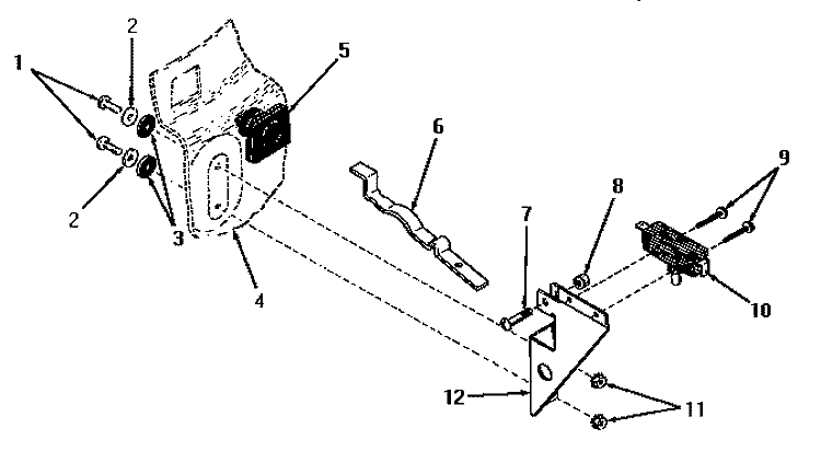 DOOR SAFETY SWITCH Diagram and Parts List for DA3500  Speed Queen Washer