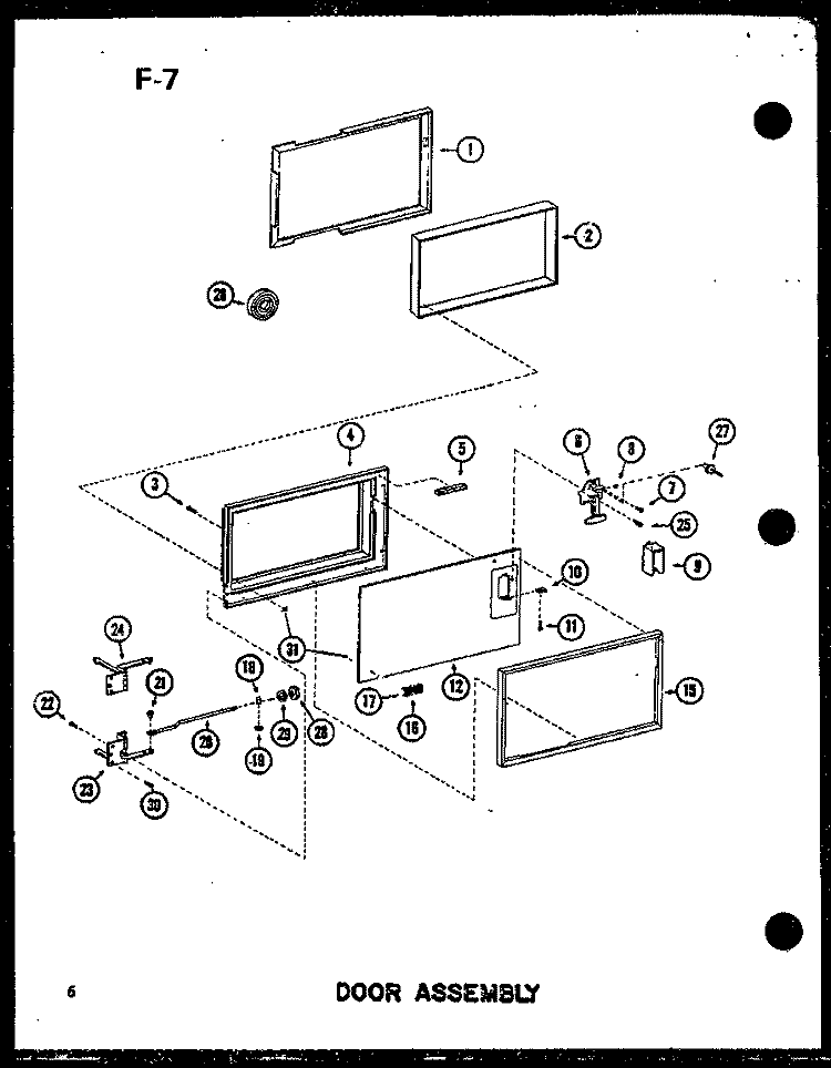 DOOR ASSY Diagram and Parts List for RC-10SD P7575002M Amana Microwave