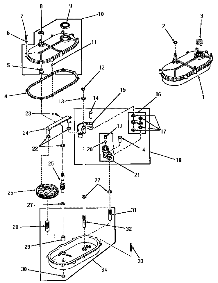 TRANSMISSION ASSY Diagram and Parts List for DA6111  Speed Queen Washer