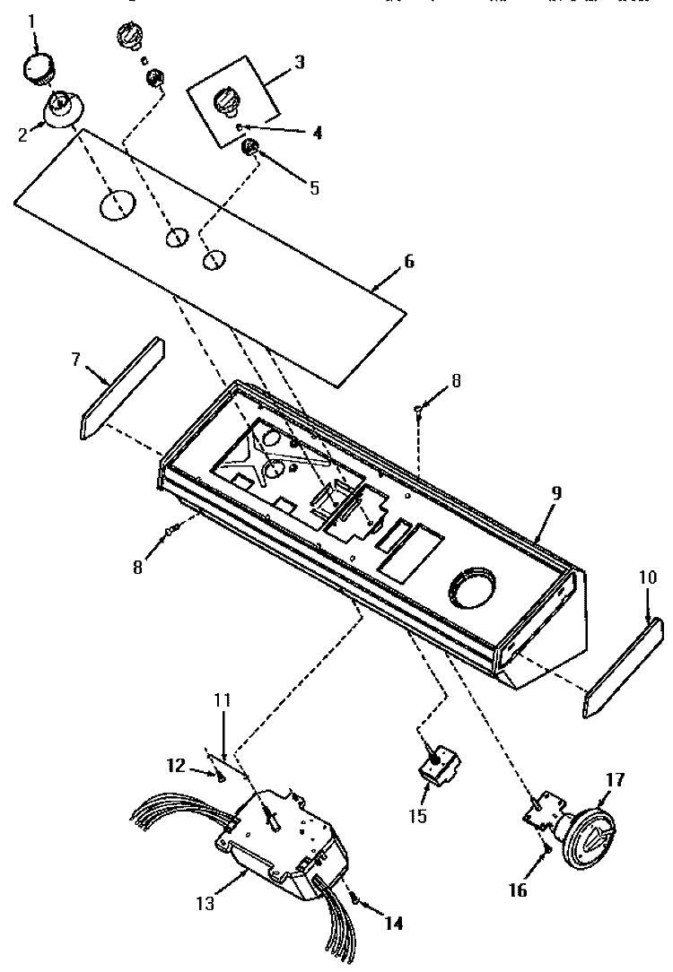 GRAPHICS PANEL, CTRL HOOD AND CTRLS Diagram and Parts List for VA4013  Speed Queen Washer