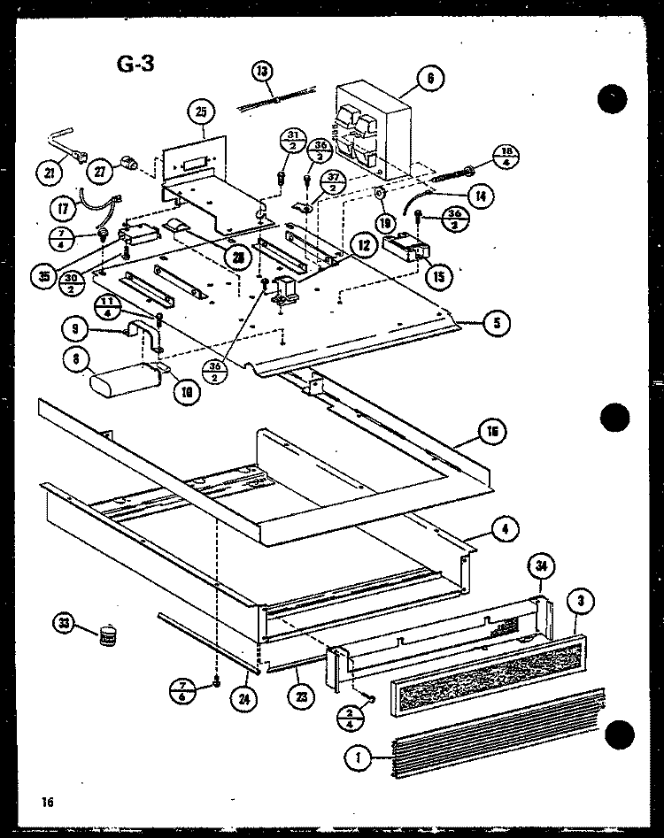 Page 6 Diagram and Parts List for RC-10SD P7575002M Amana Microwave
