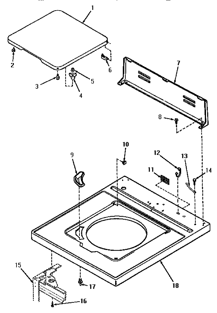 CAB TOP / LOADING DOOR & CTRL HOOD PAN Diagram and Parts List for VA4013  Speed Queen Washer