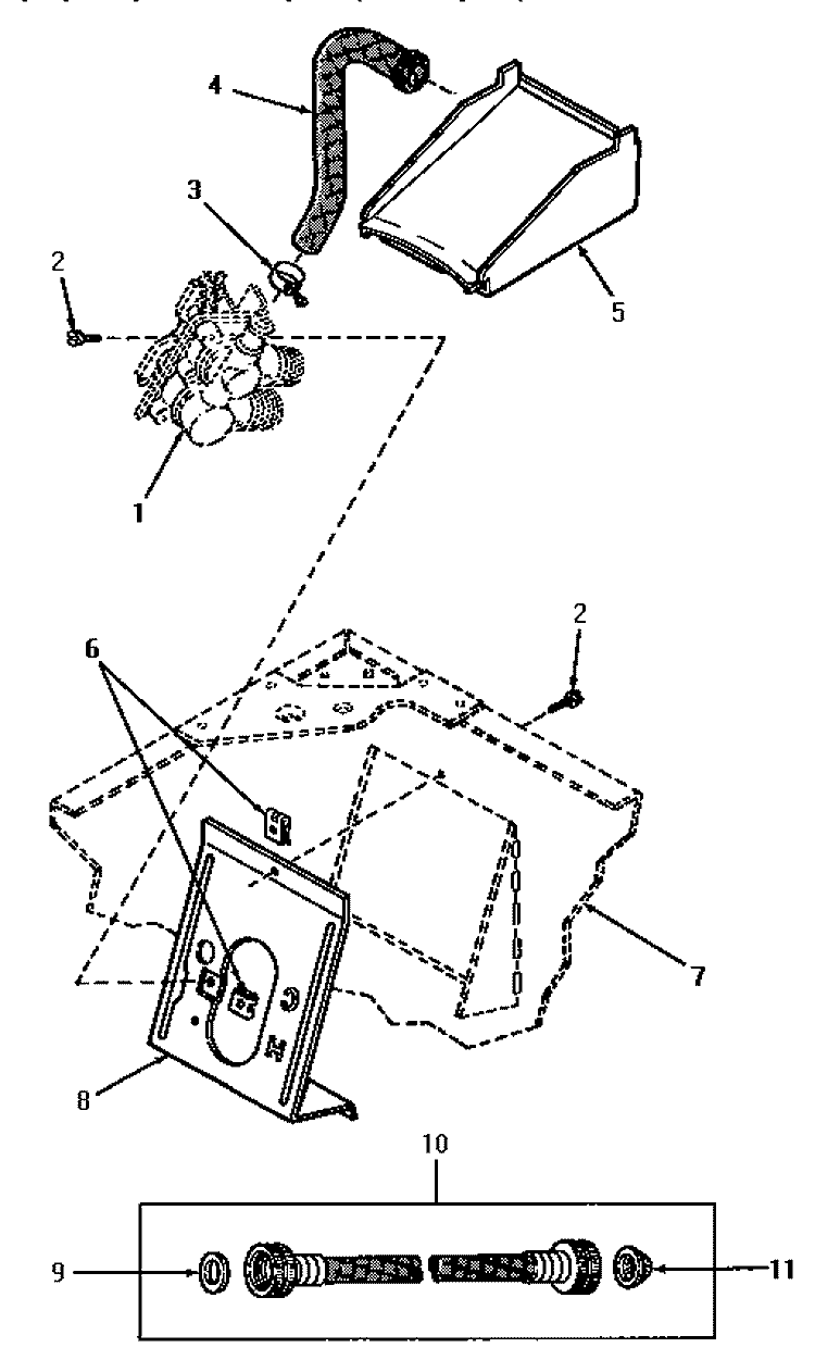 INLET / FILLER HOSE & MIXING VLV MTG BRKT Diagram and Parts List for VA4013  Speed Queen Washer