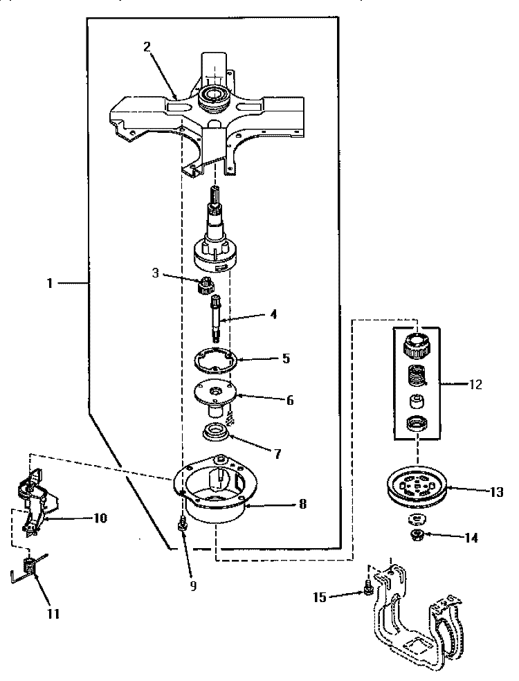 CLUTCH BASE AND CLUTCH ASSY Diagram and Parts List for VA4013  Speed Queen Washer