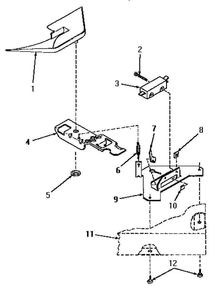 SWITCH AND BRACKET ASSY Diagram and Parts List for VA4013  Speed Queen Washer