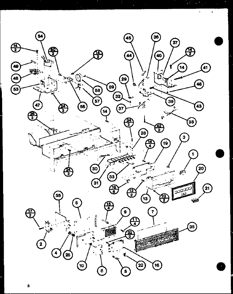 Page 2 Diagram and Parts List for RV8 P7690002M Amana Microwave