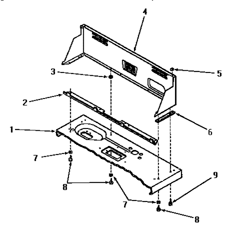CONTROL HOOD Diagram and Parts List for DA9103  Speed Queen Washer