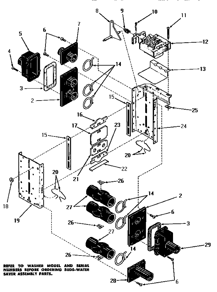 23848 SUDS - WATER SAVER VALVE ASSY Diagram and Parts List for DA9103  Speed Queen Washer