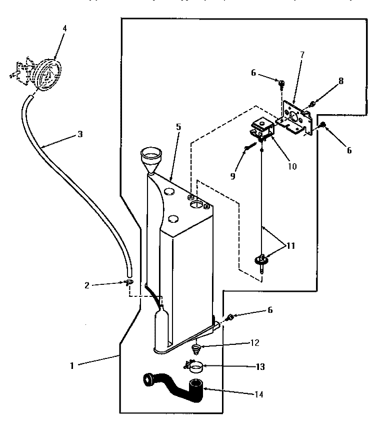 RESERVOIR & DRAIN VALVE Diagram and Parts List for DA9103  Speed Queen Washer