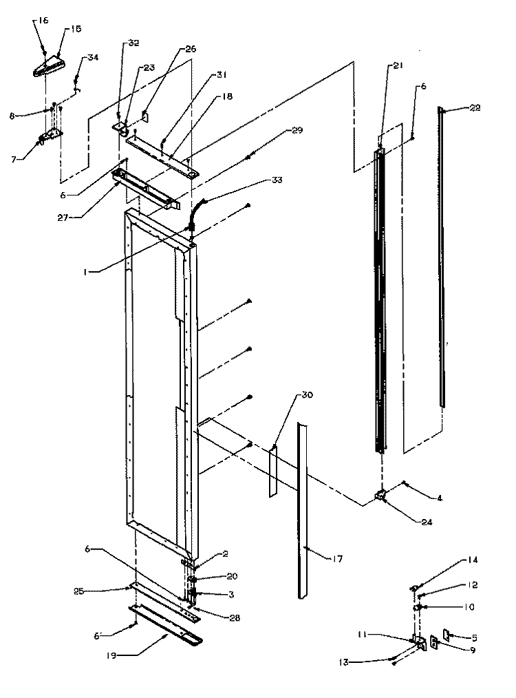 FZ DOOR HINGE & TRIM PARTS Diagram and Parts List for SBD20Q2E P1162512W E Amana Refrigerator