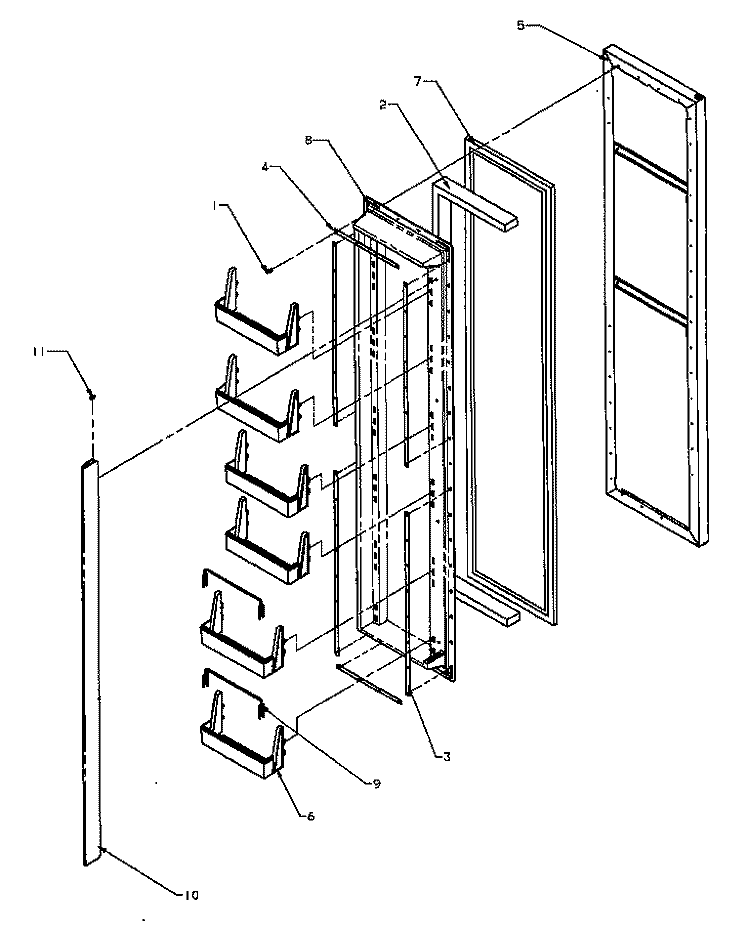 FZ DOOR Diagram and Parts List for SBI20QE P1162905W E Amana Refrigerator