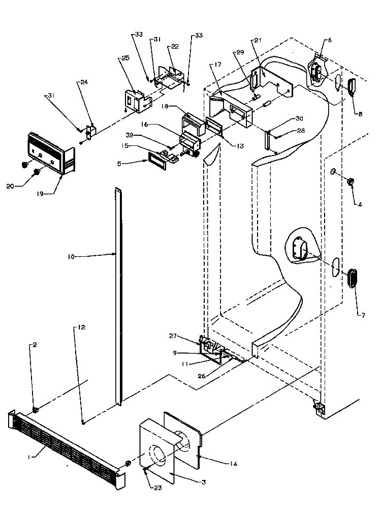 REF / FZ CONTROLS & CABINET PARTS Diagram and Parts List for SBD20Q2E P1162512W E Amana Refrigerator