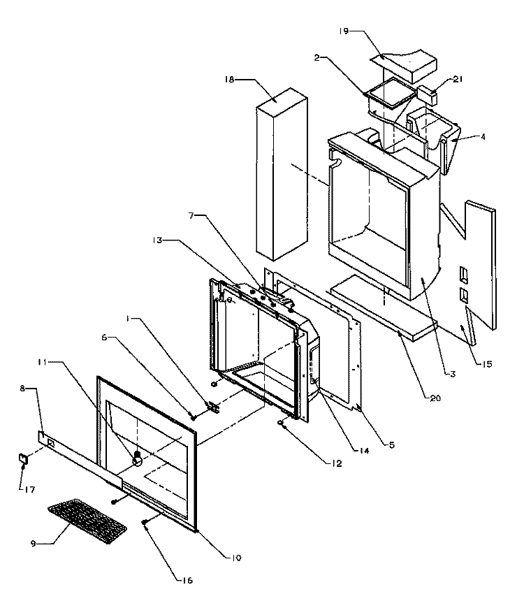 ICE AND WATER CAVITY Diagram and Parts List for SBD20Q2E P1162512W E Amana Refrigerator