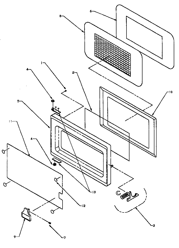 DOOR ASSY Diagram and Parts List for GCSAND7D P4020005802 Menumaster Microwave