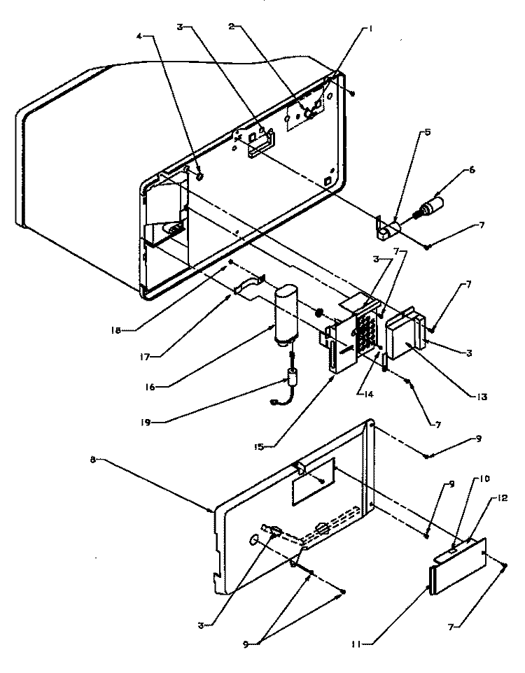 BACK SIDE ELECTRICAL COMPONENTS Diagram and Parts List for GCSAND7D P4020005802 Menumaster Microwave