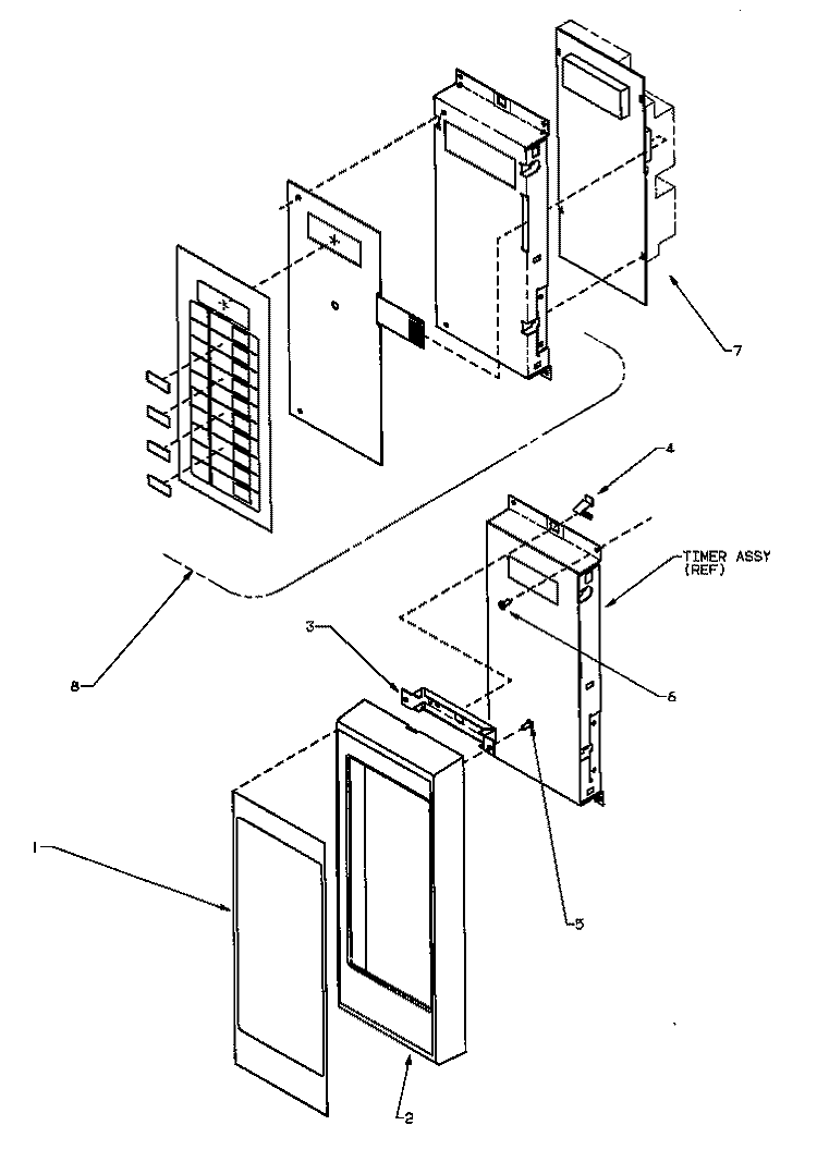 CONTROL PANEL Diagram and Parts List for MH11BMP P1156015M Amana Microwave