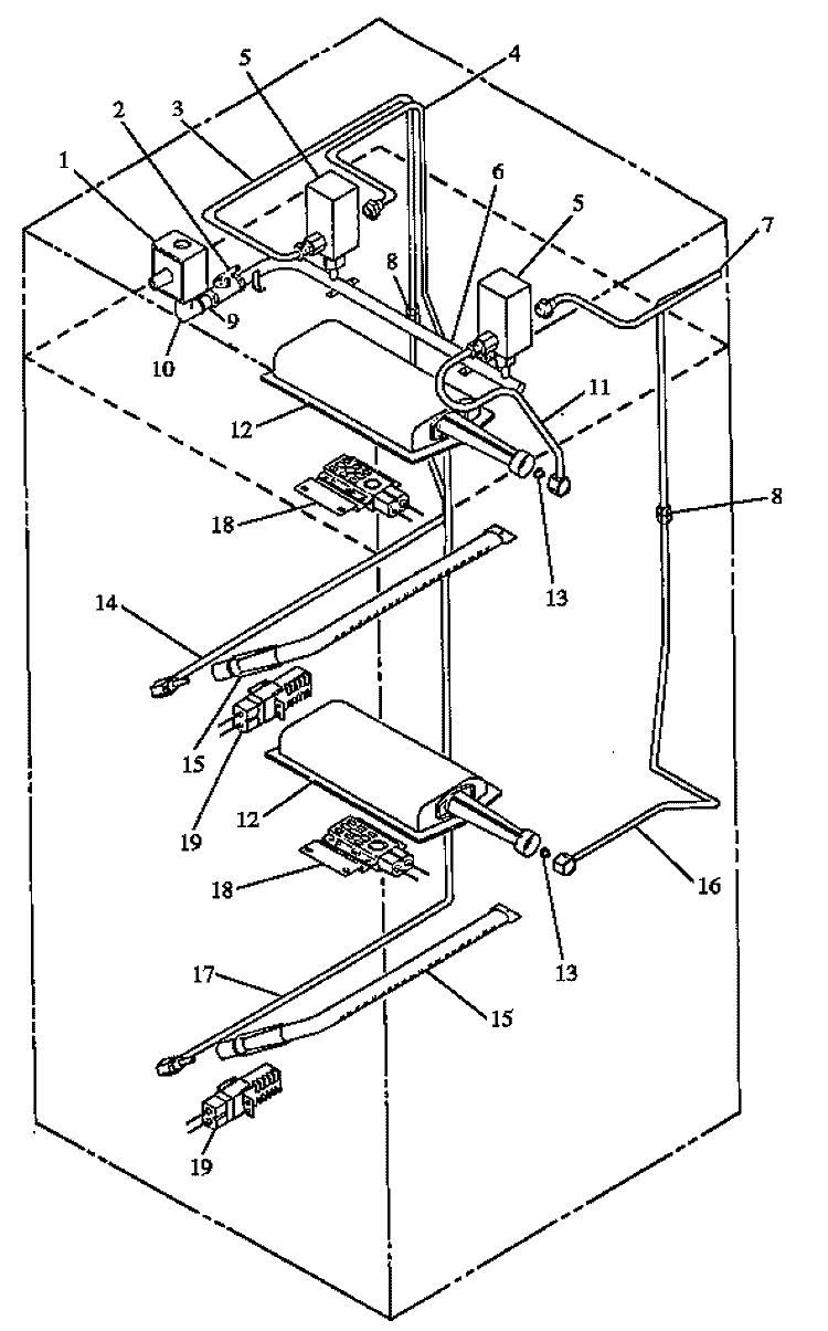GAS COMPONENTS Diagram and Parts List for AO27DGW1 P1132514N Amana Range
