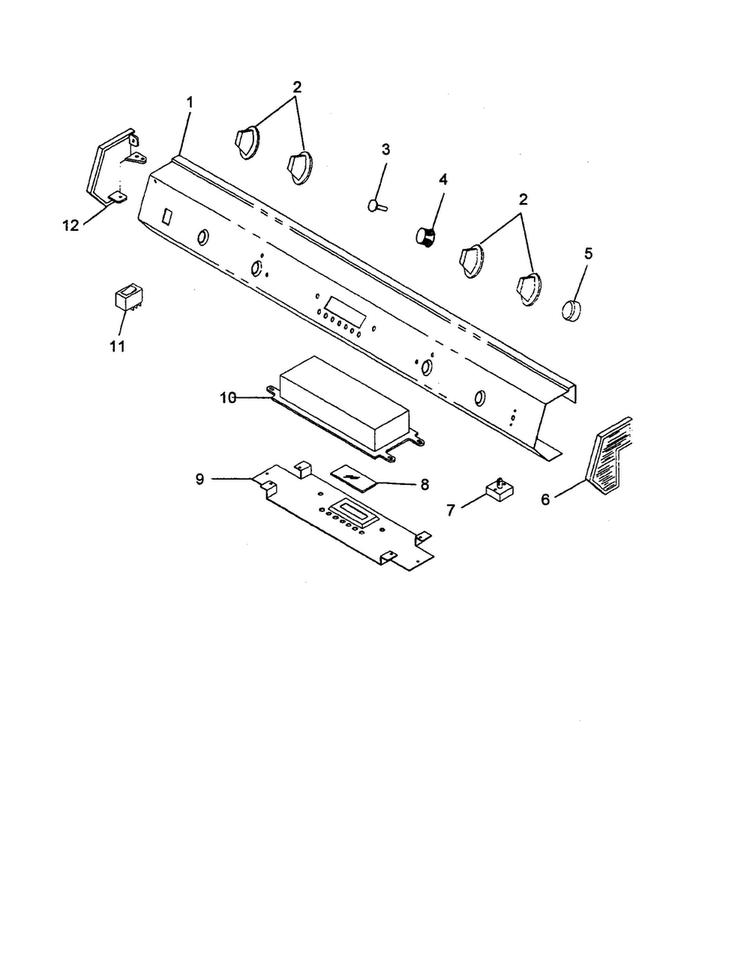 Control Panel Assembly Diagram and Parts List for AGDS901E P1131829NE Amana Range
