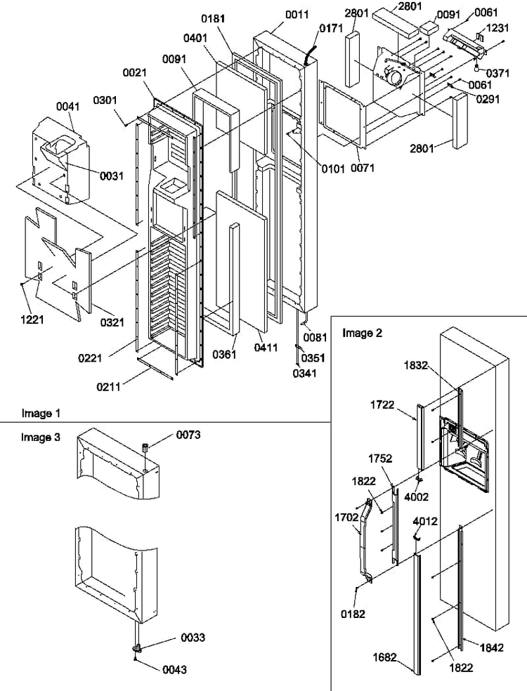 Freezer Door Diagram and Parts List for SCD22TBL-P1303515WL  Amana Refrigerator