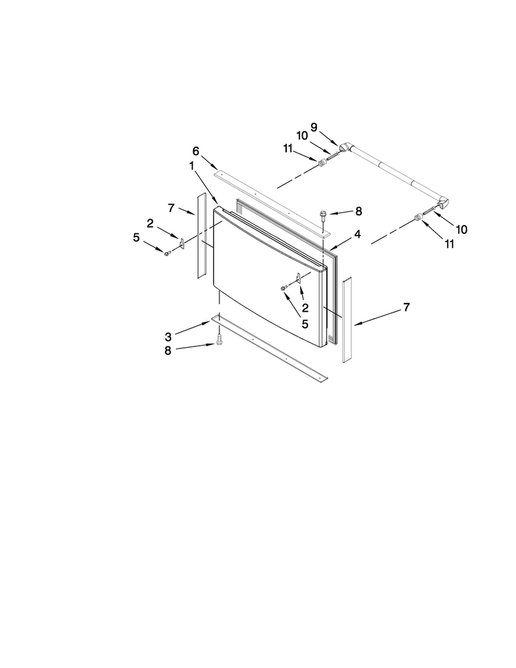 Freezer Door Parts Diagram and Parts List for JFC2089WTB1  Jenn-Air Refrigerator