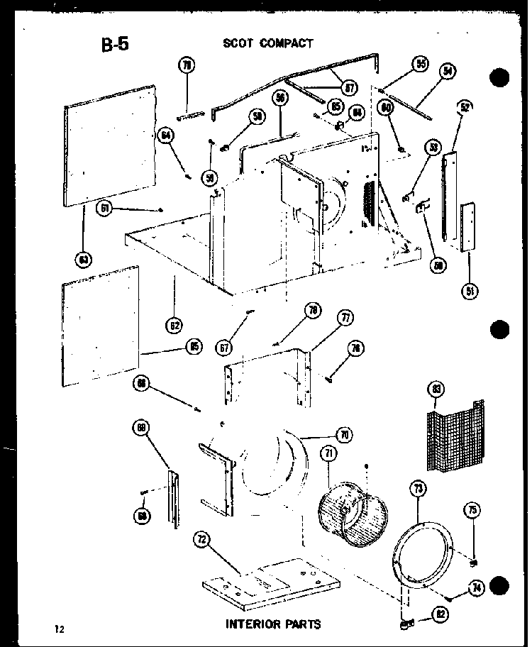 Interior Parts Diagram and Parts List for 11-5J P54336-67R Amana Air Conditioner