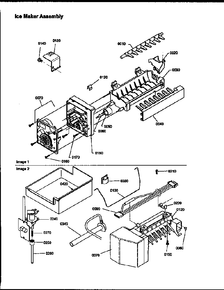 Ice Maker Assembly Diagram and Parts List for TRI18TL-1303202WL  Amana Refrigerator