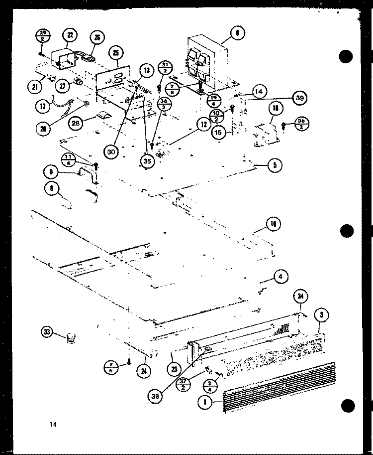 Page 5 Diagram and Parts List for RC-14SE P7688102M Amana Microwave
