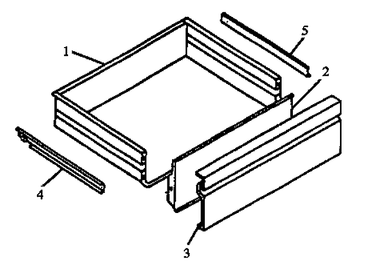 STORAGE DRAWER ASSY Diagram and Parts List for RSS356UL,W P1141233NLW Amana Range