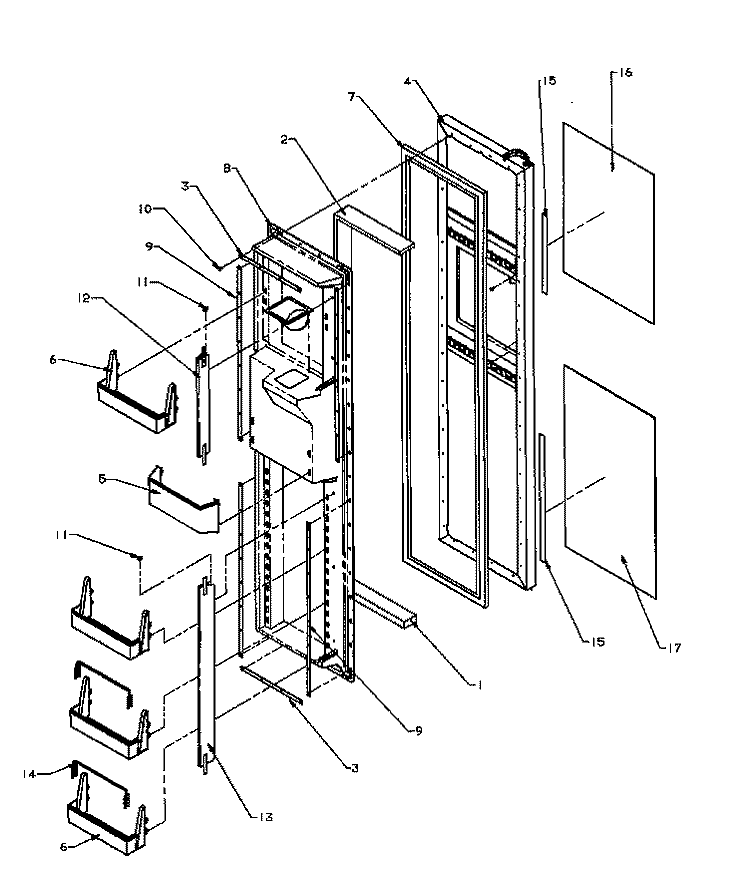 FZ DOOR Diagram and Parts List for SXD20Q2W P1162508W W Amana Refrigerator