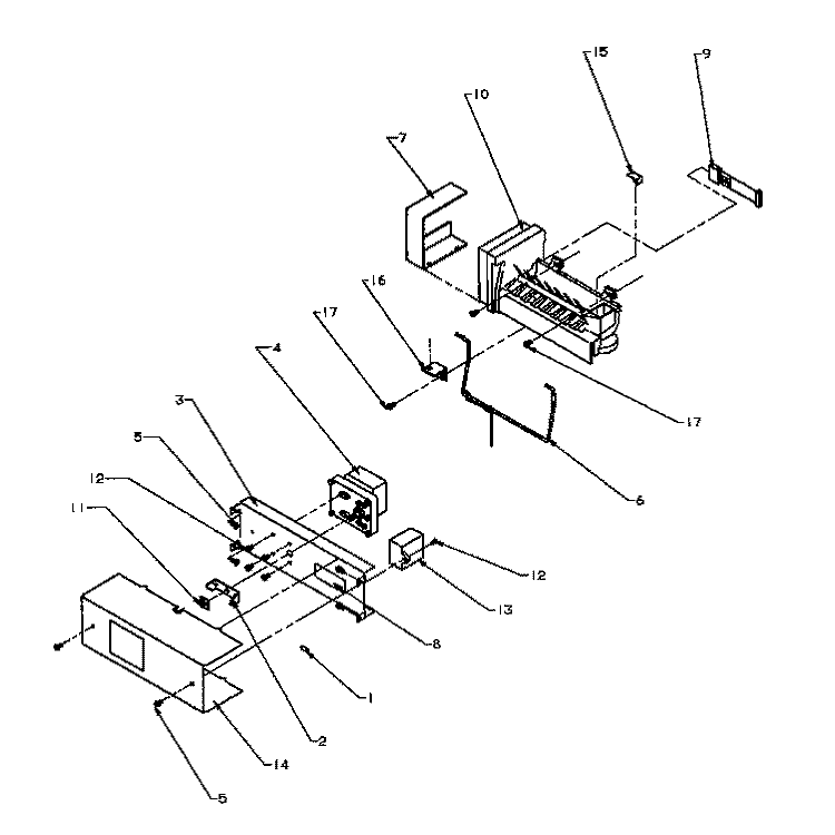 ICE MAKER Diagram and Parts List for SXD20Q2W P1162508W W Amana Refrigerator