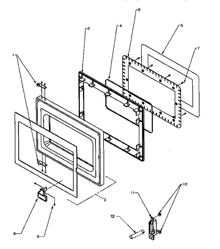 DOOR ASSY Diagram and Parts List for FS7EVP P1185601M Menumaster Microwave
