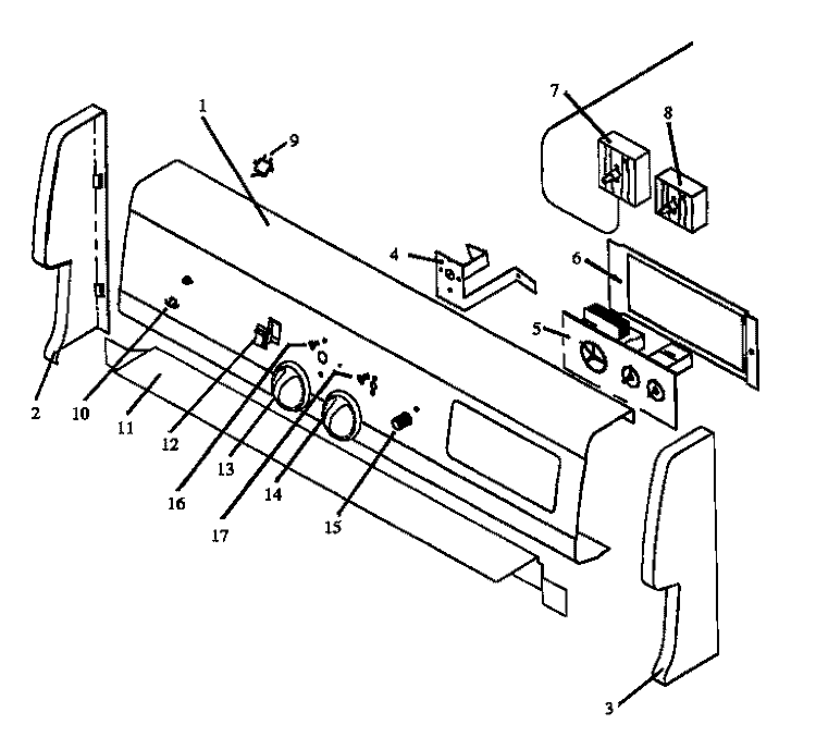 BACKGUARD PARTS Diagram and Parts List for RSF3200W P1141255N Amana Range