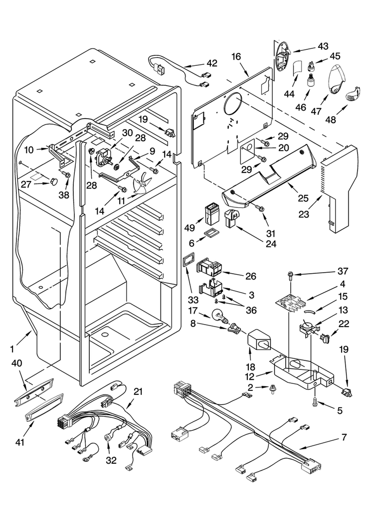 Liner Parts Diagram and Parts List for MTN1854VRS00  Maytag Refrigerator