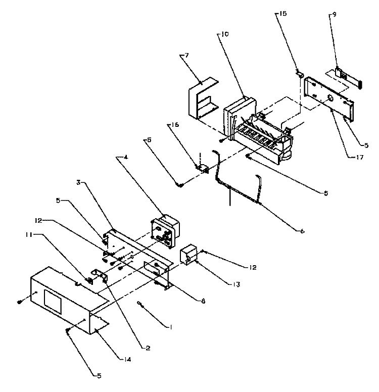 ICE MAKER Diagram and Parts List for SSD25N5L P1178903W L Amana Refrigerator