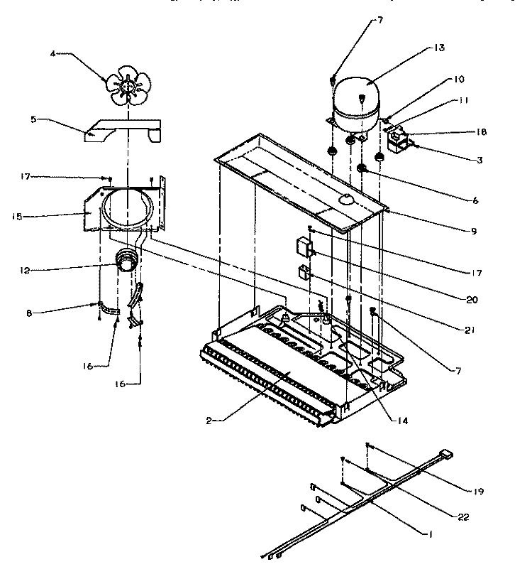 COMPRESSOR COMPARTMENT Diagram and Parts List for TSI18A5L P1188201W L Amana Refrigerator