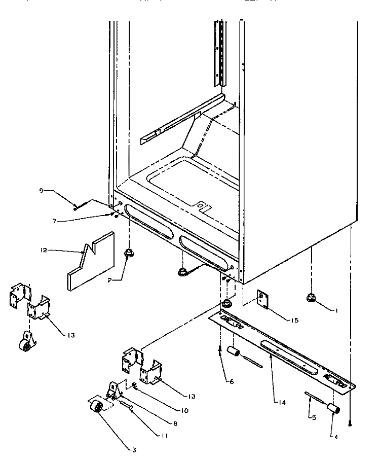 CABINET BOTTOM Diagram and Parts List for TSI18A5L P1188201W L Amana Refrigerator