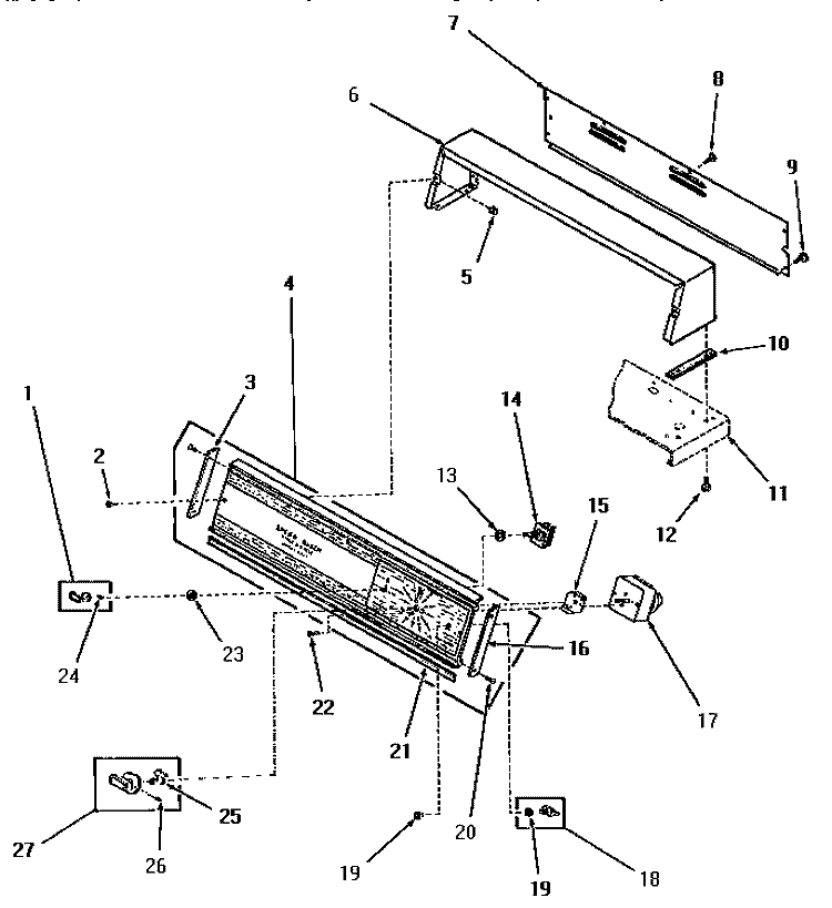 CONTROL PANEL, CONTROL HOOD AND CONTROLS Diagram and Parts List for FG3070  Amana Dryer