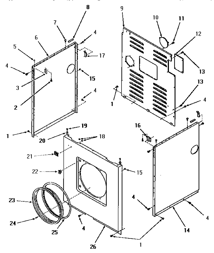 PANELS Diagram and Parts List for FG3070  Amana Dryer