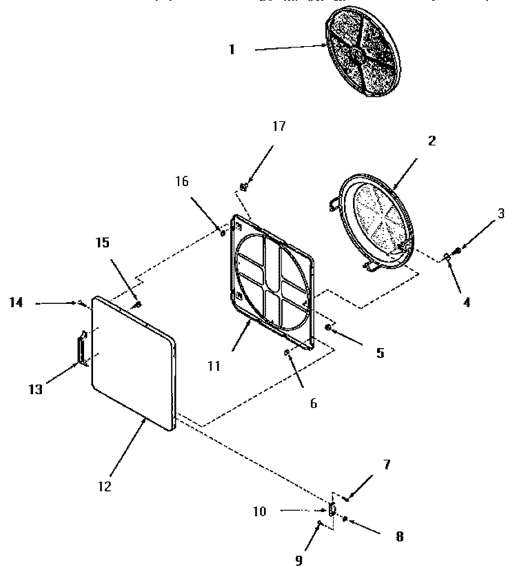 LOADING DOOR Diagram and Parts List for FG6041  Amana Dryer