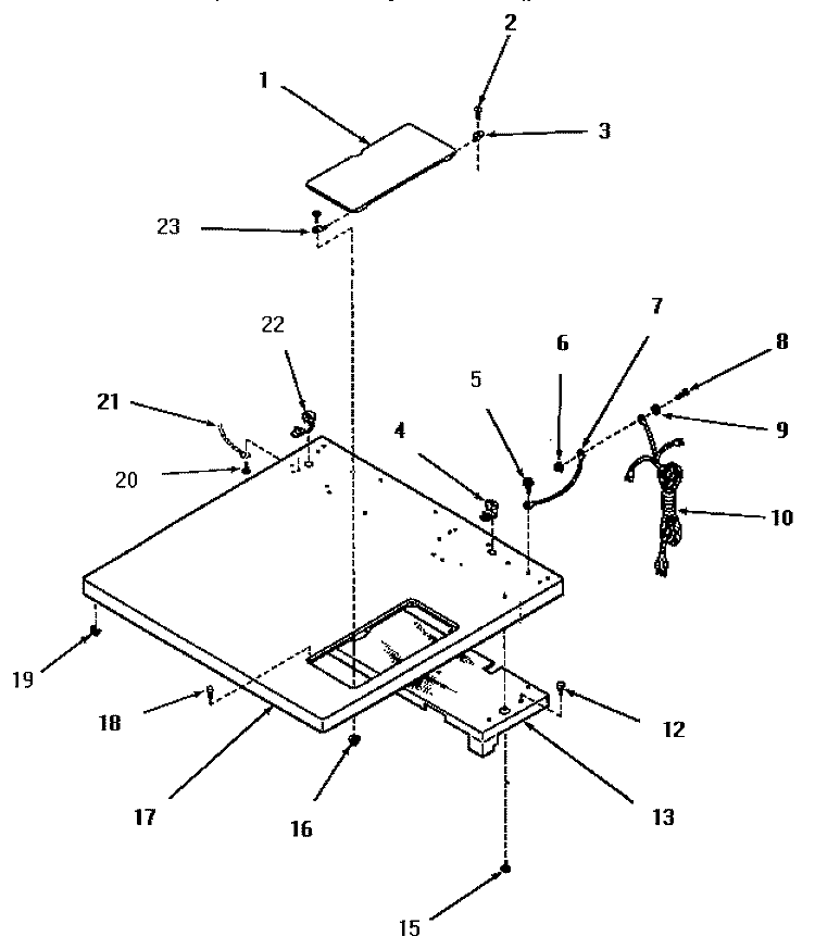 CABINET TOP Diagram and Parts List for FG6241  Amana Dryer