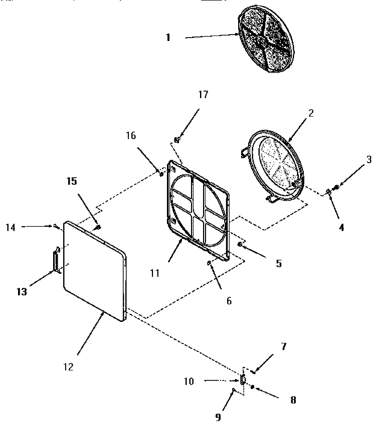 LOADING DOOR Diagram and Parts List for FG6241  Amana Dryer